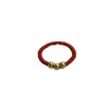 Anillo de Cuerda Roja Cuerda Negra Cuentas Doradas Cuentas de Transferencia Anillo para Pareja Anillo de Pareja Anillo Trenzado Cuentas de Transferencia Simples