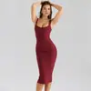 Vestido Bodycon Cruzado Europeu e Americano de Malha Elástica com Gola U Sexy Apertado Vestido Bandage para Mulheres Vestido Bandage