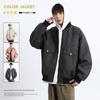 M-XL Nuevo Tamaño Grande Ropa de Trabajo Chaqueta de Cuero PU para Hombre Chaqueta de Cuero Engordada para Hombre Uniforme de Béisbol para Hombre Ropa para Gordos Estilo Callejero Americano