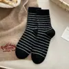 Calcetines de Lana Australiana para Mujer Otoño Invierno Espesados Forrados de Felpa Calientes Rayados de Media Pantorrilla Calcetines Largos de Felpa Calcetines para el Hogar Postparto