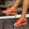 Sandalias de Verano Nuevas con Tiras Cruzadas de Cuña Estilo Europeo y Americano Talla Grande Sandalias de Punta Abierta de Suela Gruesa Venta al por Mayor