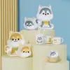 Plato de cena infantil de dibujos animados vajilla para bebé tazón para suplementos alimenticios husky Shiba Inu tazón de arroz tazón pequeño taza de agua tazón plato taza de agua cuchara