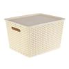 Cesta de almacenamiento tejida de plástico marco para juguetes libros escritorio de jardín de infantes caja de almacenamiento para snacks caja de almacenamiento para ropa