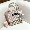 Bolsa de Tecido Artesanal Estilo 2026 com Cores Contrastantes, Bolsa para Presente do Festival do Barco-Dragão, Bolsa de Mão Feminina Estilo Chinês Novo para o Dia a Dia