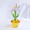 Vidrio Zibo Hecho a Mano Integrado Planta en Maceta Pequeña Montaje en Coche Decoración de Escritorio de Oficina Artesanías Adornos Venta al por Mayor Transfronteriza