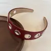 Faixa de Couro Personalizada de Aba Larga, Doce e Descolada, Novo Estilo, Faixa de Metal Simples Vazada Estilo Punk, Acessório de Cabelo, Adorno de Cabeça