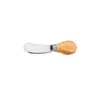 Em estoque cabo de carvalho aço inoxidável garfo faca espátula para queijo conjunto de quatro peças Faca para pizza queijo manteiga