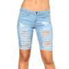 2025 Verão Transfronteiriço Amazon Calças Jeans Femininas Rasgadas com Dobra Fabricante Estoque Pronto Atacado Jeans Cintura Média para Mulheres
