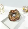 Elegante Elástico de Cabelo Estilo Francês, Popular Scrunchie de Organza com Strass, Acessório de Cabelo Estiloso, Presilha de Cabelo