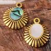 Acero Inoxidable 304 Europeo y Americano Sol Incrustado Abalón Natural Concha Blanca Colgante Accesorios para Joyería DIY Accesorios de Colgante con Textura