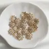 Pulseira Base Flor Oca de Zircônia Preserva-Cor Banhada a Ouro 14K com Tampa de Cristal Pérola Girassol Acessórios de Joias DIY