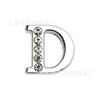 Miçangas de Letra Meio Diamantadas Acessórios para Joias DIY Pulseira de Letras Corrente para Celular Chaveiro Acessórios de Letras Inglesas com Strass