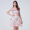 Vestido de nicho de primavera y verano ajustado con flores tridimensionales bordadas de la industria pesada de la estación europea.