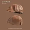 Boné Retro Japonês Lavado Desgastado em Couro PU Unissex Moda Casual Boné de Jovem