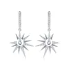 Puños y Pendientes de Moissanita de Alta Gama con Forma de Meteoro, Pendientes de Estrella Exquisitos y Dulces de Plata 925, Accesorios para Orejas Ligeros de Lujo y Compactos