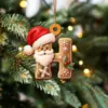 Nuevo Colgante Plano de Acrílico con Letra de Jengibre de Santa Claus Adornos para Árbol de Navidad Adornos Festivos