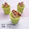 Cono de Chocolate de Helado Simulada Taza para Celular DIY Pasador Goma para el Cabello Decoración de Escena Colgante Resina Magnética