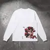 Moletom Redondo com Estampa Floral Personalizada de Novo Estilo Europeu e Americano, Camiseta de Manga Longa, Pulôver, Jaqueta Retrô, Moda de Rua