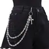 Popular Cadena de Metal Doble Capa Personalizada de Amazon Colgante de Calavera Cruz Tornillo Cadena Versátil para Pantalones de Hombre Hip-Hop