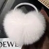 Orejeras de Piel de Zorro Real para Mujer, Cubreorejas Calientes de Otoño e Invierno, Lindas Orejeras Contra la Congelación, Calentadores de Orejas, Felpa, Mismo Estilo que las Hermanas Mayores