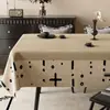 Mantel estilo wabi-sabi, impermeable, a prueba de aceite, fácil de limpiar, lujo ligero, tacto de alta gama, mantel de PVC anti-quemaduras para comedor, cubierta vintage para mesa de café