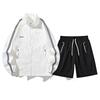 Verão Novo Protetor Solar Roupa terno Masculino Shorts Estilo Americano Moda Marca Fina Respirável Casal Coleira UPF50 Anti-UV