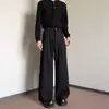 Pantalones plisados para hombre Cleanfit, primavera y otoño, con un tacto fluido de alta gama, pierna recta, pantalones casuales de pierna ancha estilo americano