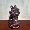 Adorno de Estatua de Maitreya Tallado en Madera de Ébano, un Regalo de Talla en Madera Maciza para Decoración del Hogar
