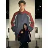 Descontinuado de los grandes almacenes, sudadera cárdigan de bloques de color estilo americano, unisex, nueva moda deportiva de moda para primavera/otoño