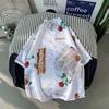 Camisa Floral de Verano para Playa en la Costa de Hawái, Guapo para Pareja Masculina y Femenina, Estudiante, Delgada, Manga Tres Cuartos, Chaqueta