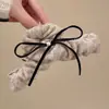 Suave Coletero de Nube de Lana Otoño e Invierno para Mujer, Pinza para el Cabello de Alta Gama con un Temperamento Versátil, Accesorio para el Cabello de Pinza de Tiburón para la Parte Posterior de la Cabeza