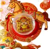 Oro Puro 999 Caballo del Zodiaco Estilo Chino Imán de Metal Personalizado para Refrigerador Pegatina para Teléfono Móvil Pegatina de Dibujos Animados Manualidades