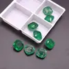Gema Compuesta Esmeralda Verde Cabujón Cuadrado Piedra Suelta Cristal de Vidrio Forma Cojín Accesorio para Joyería DIY