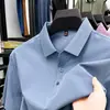 Camiseta de manga corta para hombre de algodón mercerizado de doble cara, 70 hilos, nuevo estilo de verano, suave como la seda, transpirable, con cuello, polo de color liso para hombre