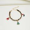 Pulsera de Navidad europea y americana nueva, árbol de Navidad con aceite de goteo, muñeco de nieve, colgante de muleta, pulsera de cadena multicapa, joyería para mujeres