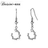 Los Pendientes de Plata de Ley S925 Daisini Fashion con Diseño Geométrico de Luna Están Adornados con Cristales Elementales Swarovski