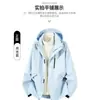 Nova jaqueta corta-vento unissex para outono e inverno, com forro interno espesso e quente, parka três em um, suporta impressão personalizada