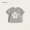 Ropa infantil Youbao, camiseta floral de verano fina y dulce para niñas de manga corta, top casual para niños pequeños de manga corta, moderno