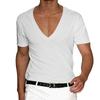 2023 Estação Independente Camiseta Masculina Roupas Transfronteiriças Comércio Exterior Europeu e Americano Decote em V Masculino Cor Sólida Tamanho Grande Casual Camiseta de manga curta