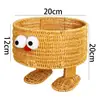Cesta de Armazenamento Criativa de Rattan Sintético, Cesta de Frutas Minion, Cesta de Armazenamento Trançada à Mão, Cesta de Armazenamento para Controle Remoto na Sala de Estar