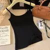 Camisola cepillada estilo coreano para otoño e invierno para mujer con copas en el pecho, top base térmico, corte ajustado, adelgazante y ropa interior cálida