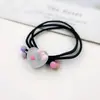Fio de cabelo com laço colorido para crianças, elástico de cabelo para menina, elástico de cabelo de flor, Coreia do Sul, elástico de cabelo fofo para bebê, rabo de cavalo