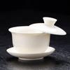 Alfombrilla para Tazón Flotante Jade Graso Sicai Dehua Taza de Té Simple de Oficina Hogar Juego de Té Kung Fu Tazón de Té de Alta Gama Sala de Estar
