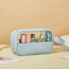 Set de Tres Piezas de Bolsas de Maquillaje Empalmadas, Gran Capacidad, PVC Impermeable, PU Semitransparente, Bolsa de Almacenamiento Portátil, Almacenamiento de Gran Capacidad