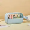 Bolsa de Cosméticos Transparente Impermeable de PVC de Gran Capacidad para Mujer, Bolsa de Viaje Portátil Súper Popular Estilo Ins, Neceser de Mano, Bolsa de Almacenamiento