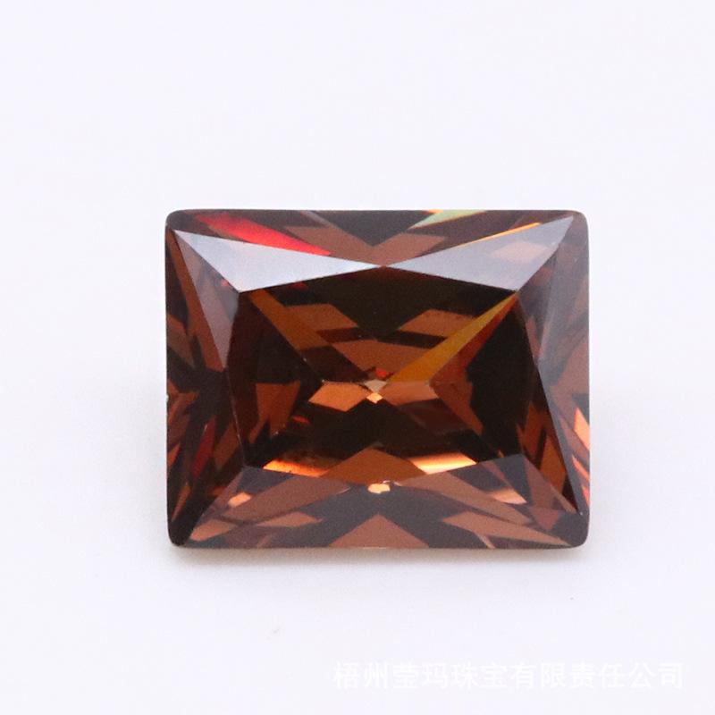 长方形咖啡锆石