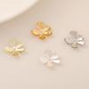 Pinza para el Cabello con Flor de Color de Alta Retención en Chapado de Oro de 18 Quilates, Adorno para la Cabeza, Pendientes, Accesorios para Joyería DIY, Flores Caras de Cinco Pétalos