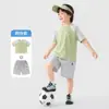 Conjunto de Duas Peças Europeu para Meninos Verão 2026 Nova Roupa Infantil Roupa de Verão para Crianças Camiseta de Manga Curta Shorts de Secagem Rápida
