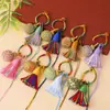 2026 Llavero de Cuerda Multicolor Estilo Étnico Tejido a Mano Multicolor Exquisito Adorno de Bola Colgante para Bolso Accesorios de Borla Venta al por Mayor