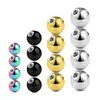 16G 14g anel de sobrancelha de bola de aço inoxidável, piercing de nariz, piercing de língua, piercing de umbigo, bola de reposição, joias para piercing, contas de reposição DIY
